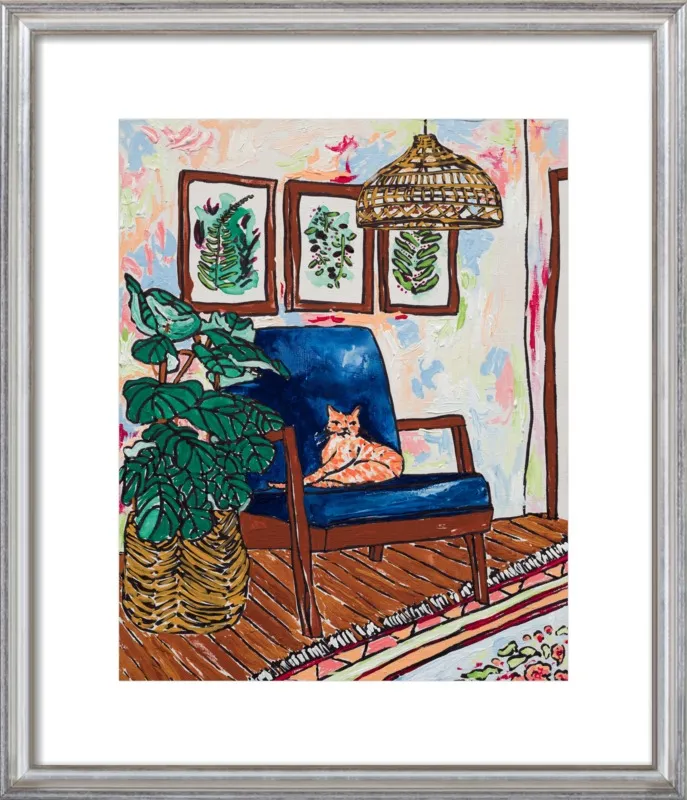 Ginger Cat in Mid Century Chair by Lara Lee Meintjes for Artfully Walls