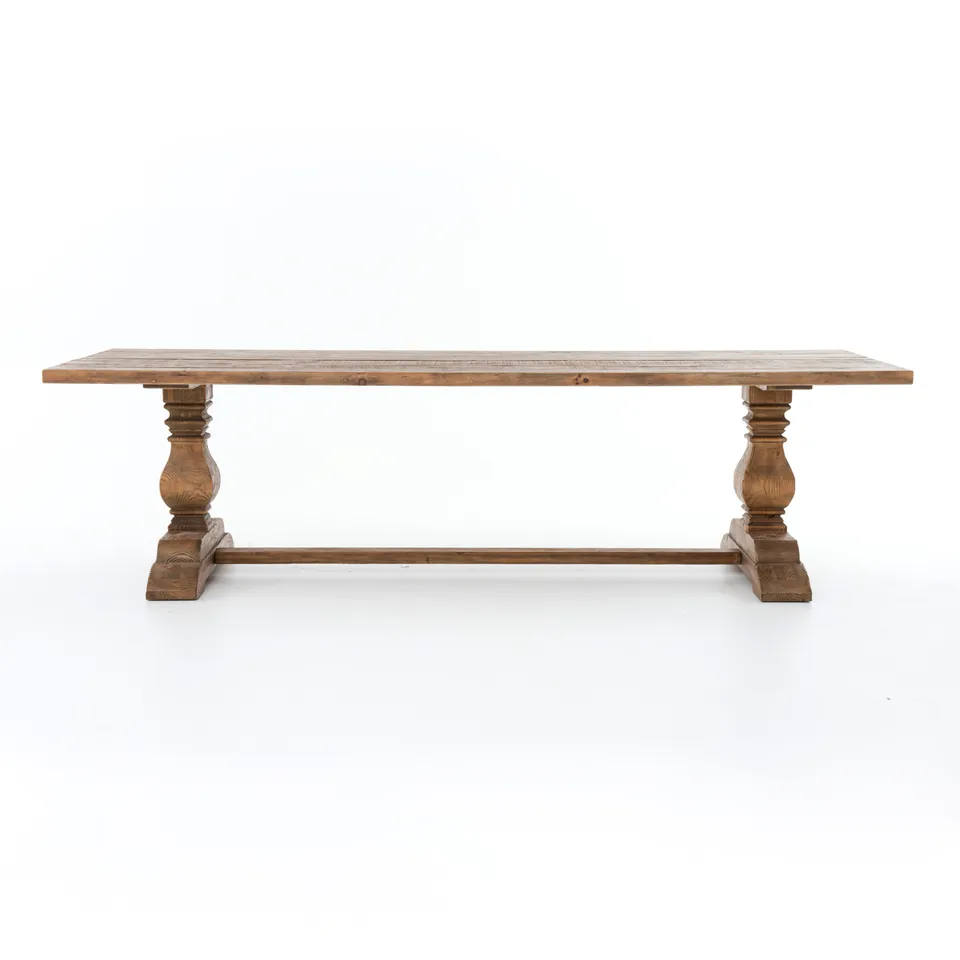 Durham Dining Table 110''-Waxed Blchd Pn