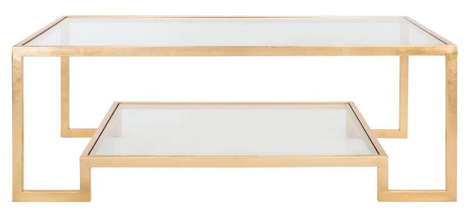 Vivian Gold Leaf Coffee Table - Gold - Safavieh