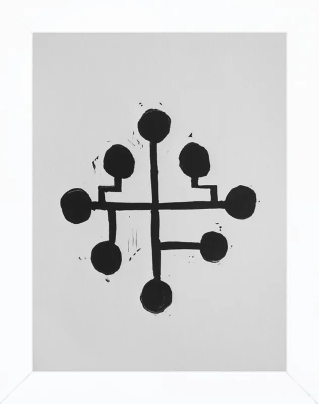 Geometric Midcentury Atomic Print by Stacy Rajab for Artfully Walls