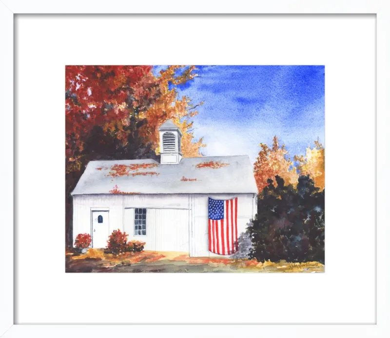 The Ross Barn in Fall by Lydia Marie Elizabeth for Artfully Walls