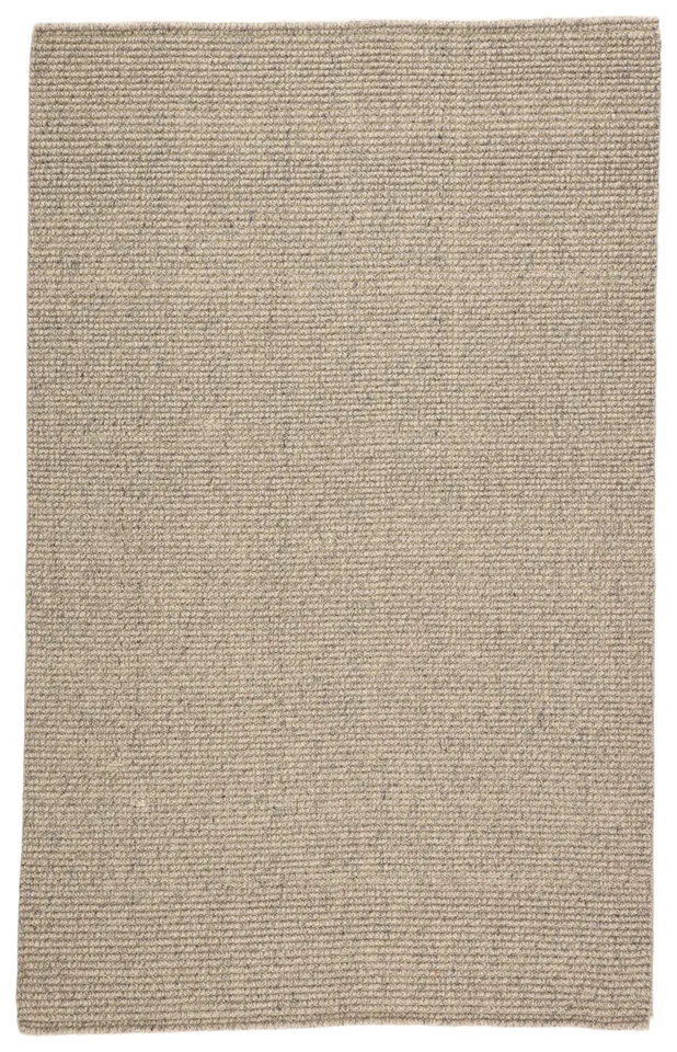 Chael Natural Solid Gray/ Beige Area Rug (2'X3')