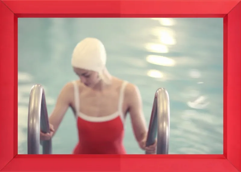 Swimmer in a Red Suit by Lucy Snowe for Artfully Walls