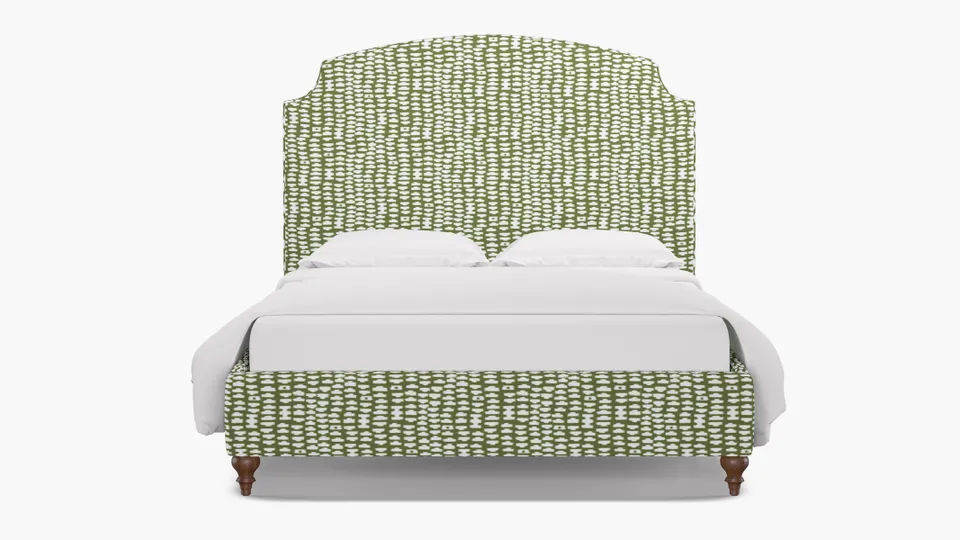 Cove Bed, Olive Odalisque, Walnut Decorative Tapered Leg, Twin
