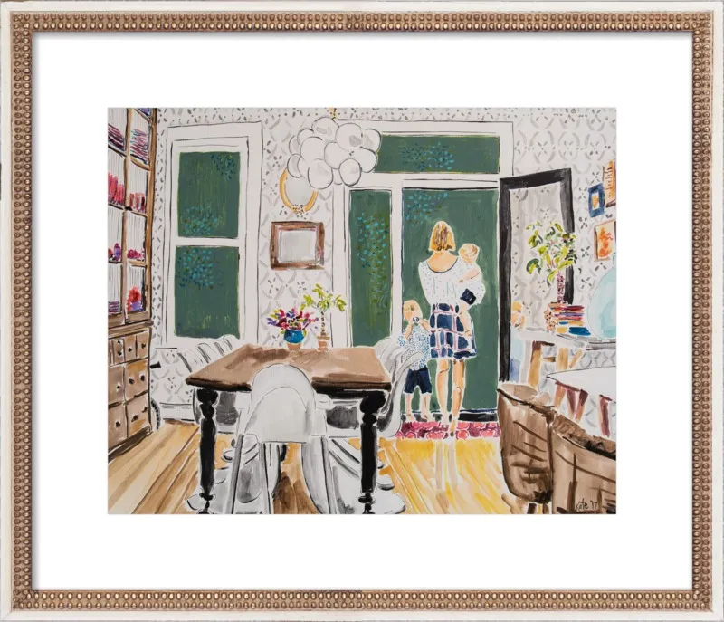 Dining Room with Wallpaper by Kate Lewis for Artfully Walls