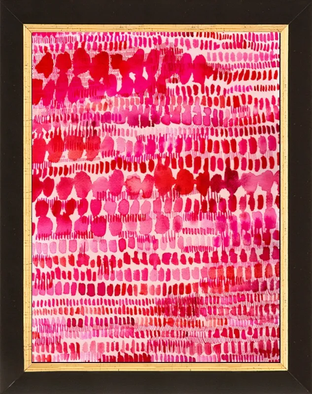 Pink and Red Watercolor Patterns Wall Art  by Paula Mills for Artfully Walls