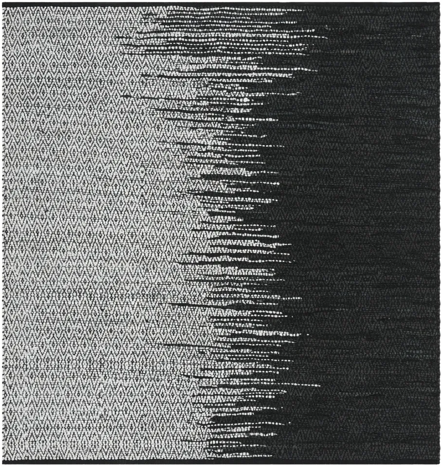 Arlo Home Hand Woven Area Rug, VTL388C, Light Grey/Black,  6' X 6' Square