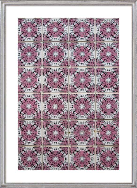 Pink and White Tiles in Lisbon by Sivan Askayo for Artfully Walls