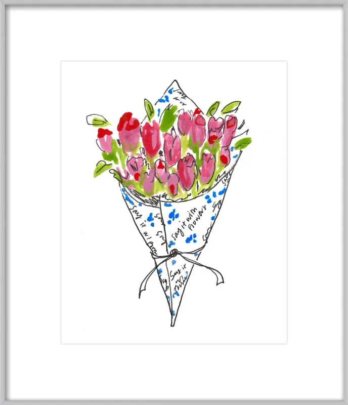 Bodega Flowers in Blue and Pink by Larsen McDowell for Artfully Walls