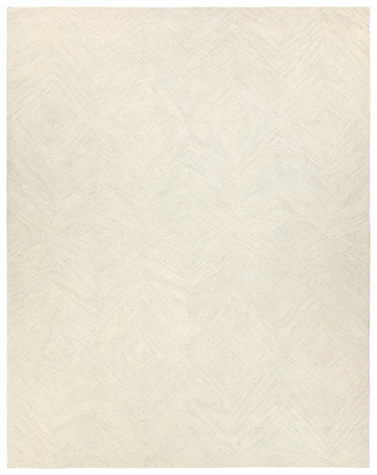 Tulsi LAB04 Handmade Geometric Cream and Taupe Runner Rug (3'X10')