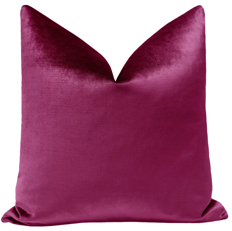 FAUX SILK VELVET // MAGENTA - 20" X 36" KING SHAM