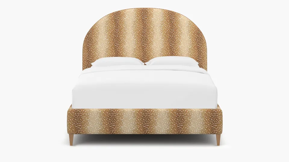Demilune Bed, Faline, Natural Square Tapered Leg, King