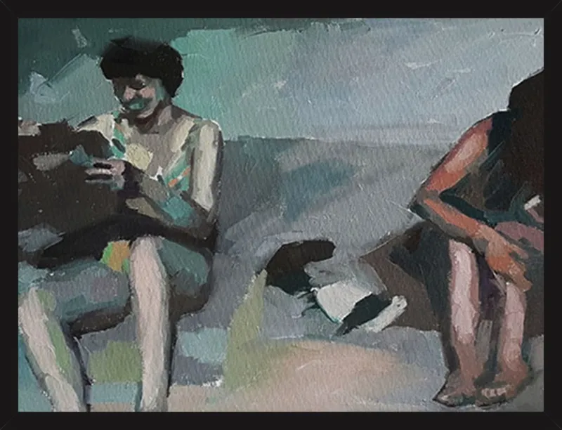 Girls at the beach by Mary Sinner for Artfully Walls