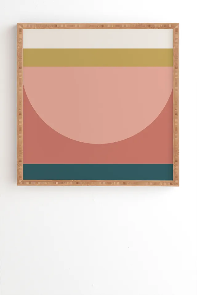 Maximalist Geometric 03 by The Old Art Studio - Framed Wall Art Bamboo 30" x 30"