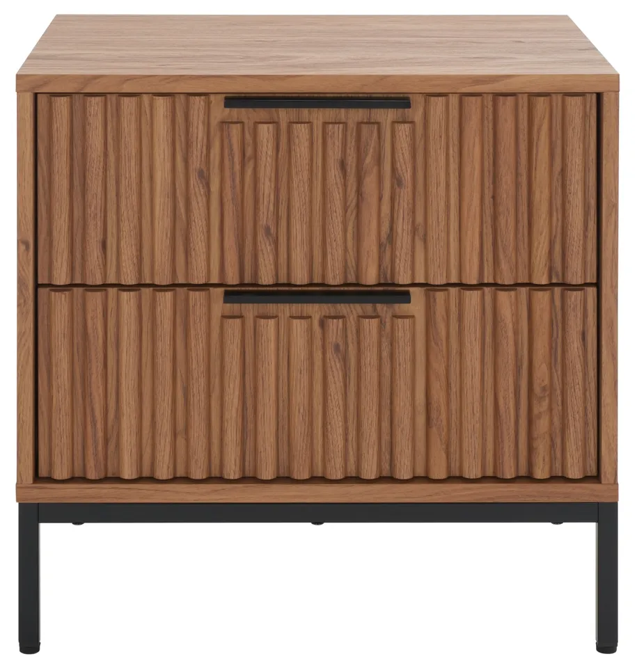 Lylia 2 Drawer Nightstand - Oak / Black