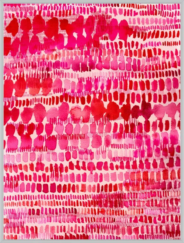Pink and Red Watercolor Patterns Wall Art  by Paula Mills for Artfully Walls