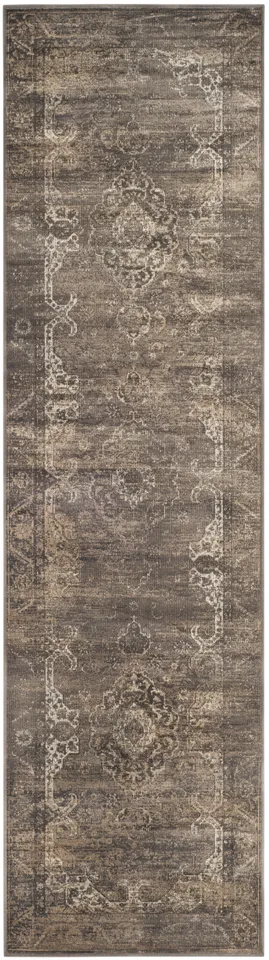 Arlo Home Woven Area Rug, VTG137-3330, Soft Anthracite,  2' 2" X 8'