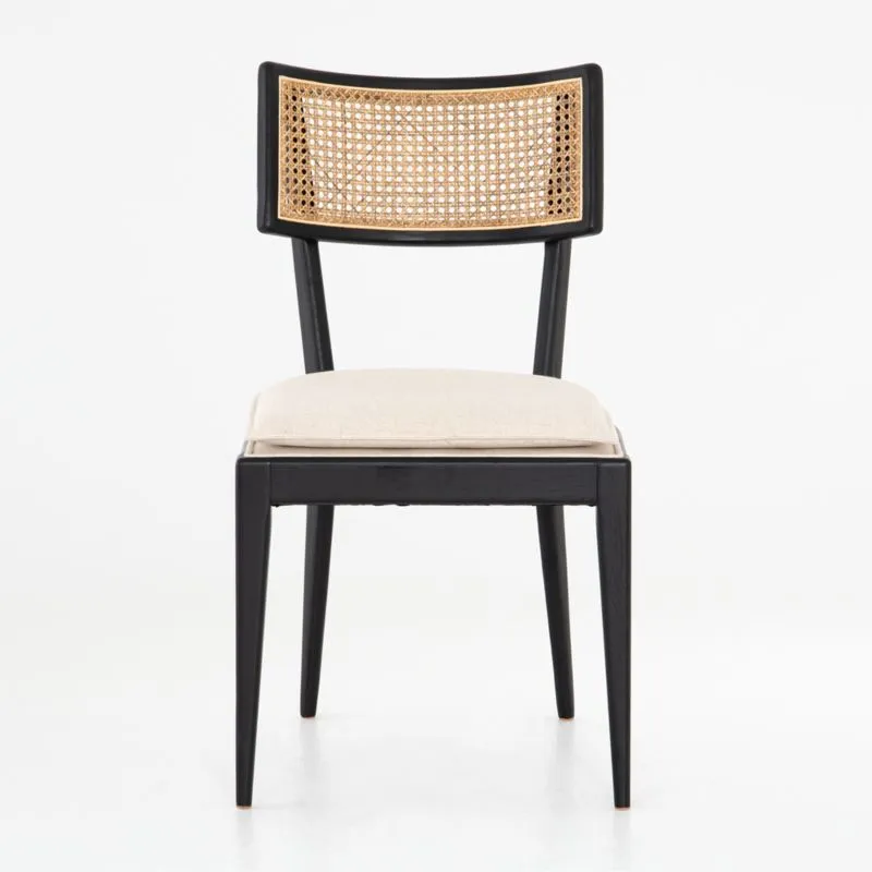 Libby Black Wood and Natural Cane Dining Chair