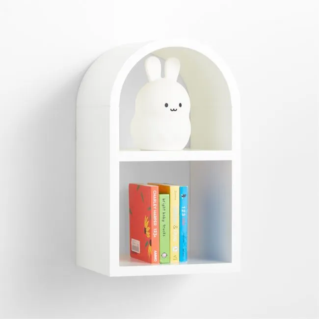 Mallory 11" White Small Kids Wall Shelf