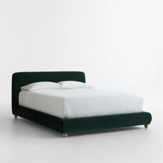 Winner Kent Pine Velvet Upholstered Queen Kids Bed by Venus Williams