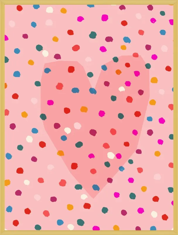 Rainbow Dotty Heart by Paula Mills for Artfully Walls
