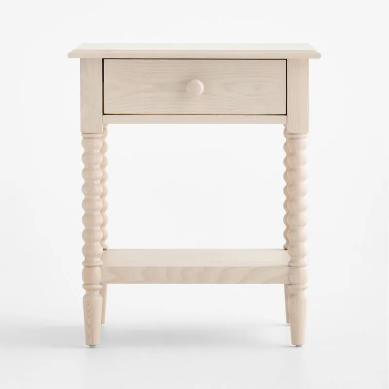 Set of 2 Jenny Lind 21" Washed Natural Spindle Kids Nightstand with Drawer