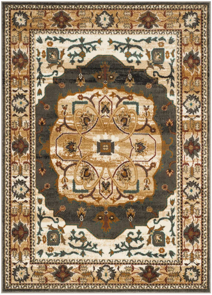 Arlo Home Woven Area Rug, SMT294G, Grey/Ivory,  4' X 6'