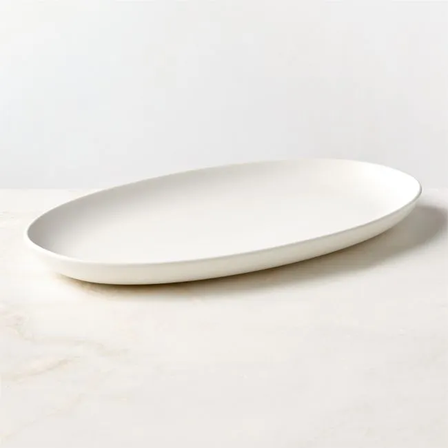 Mori Oval Matte White Serving Platter