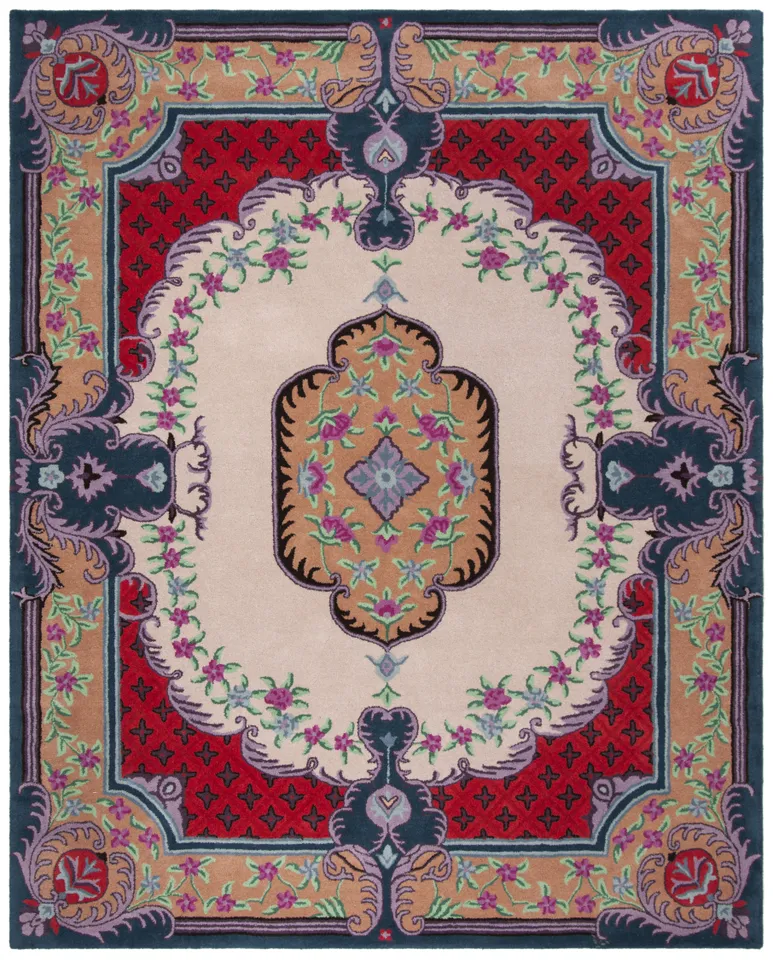 Arlo Home Hand Tufted Area Rug, BLG535A, Ivory/Pink,  8' X 10'