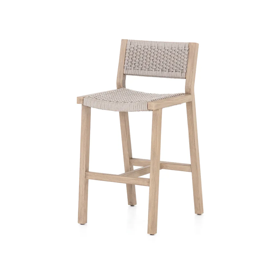 Delano Outdoor Bar + Counter Stool - Thick Grey Rope