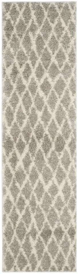 Arlo Home Woven Area Rug, BER163B, Light Grey/Cream,  2' 3" X 8'