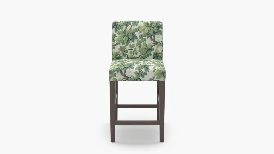 Signature Dining Counter Stool, Vert Woodland, Espresso Square Tapered Leg