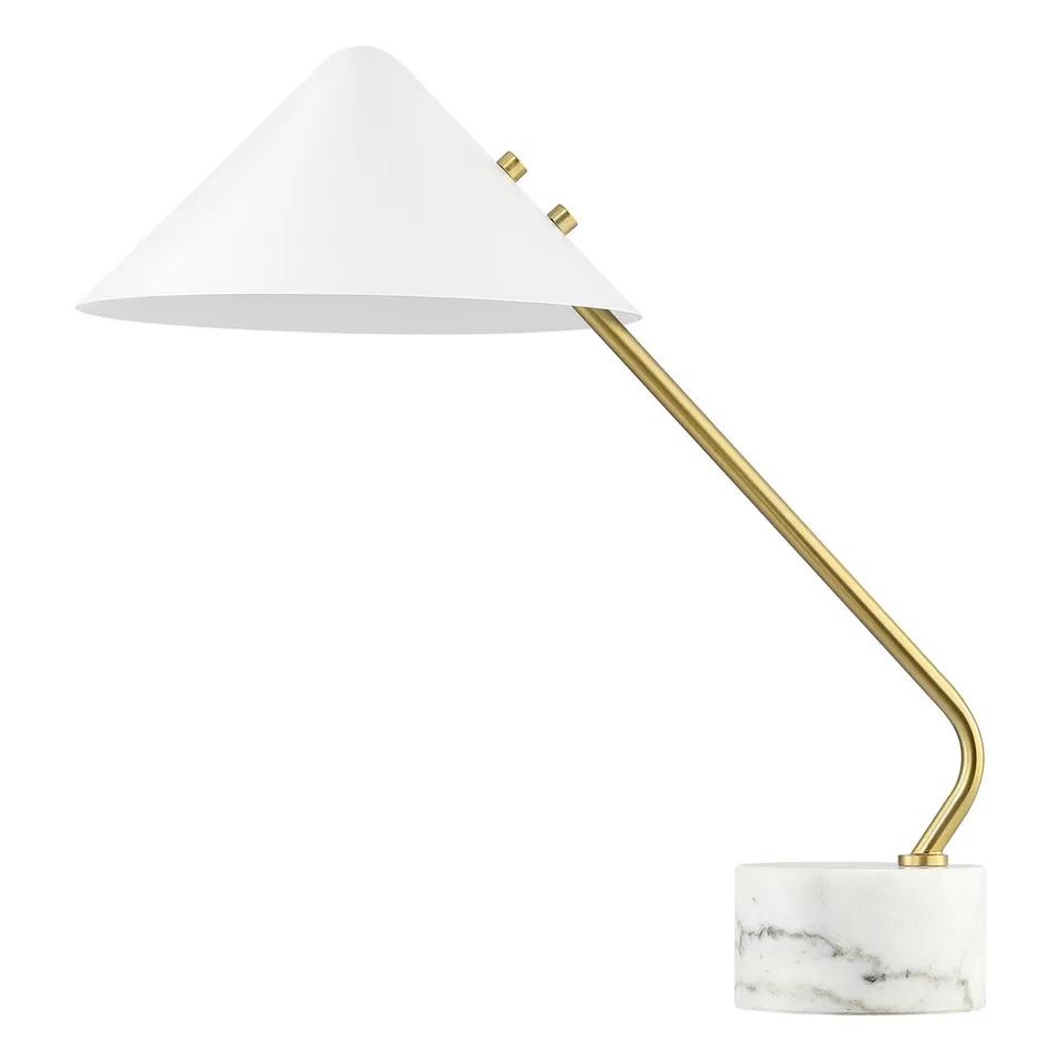 Shields 20.75" Table Lamp - White/Brass