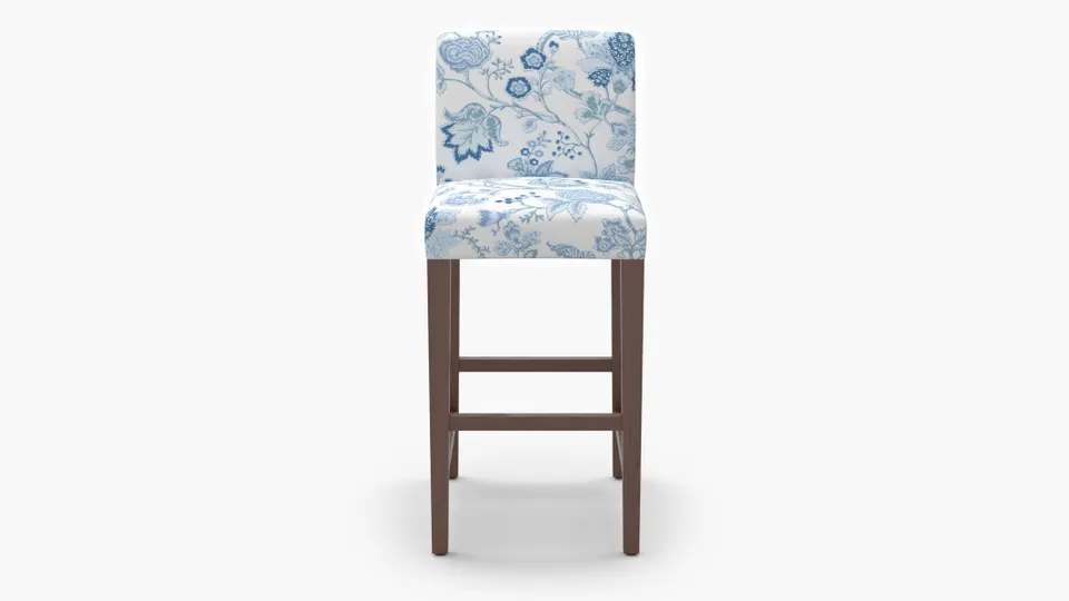 Signature Dining Bar Stool, Delft La Vendee, Walnut Square Tapered Leg