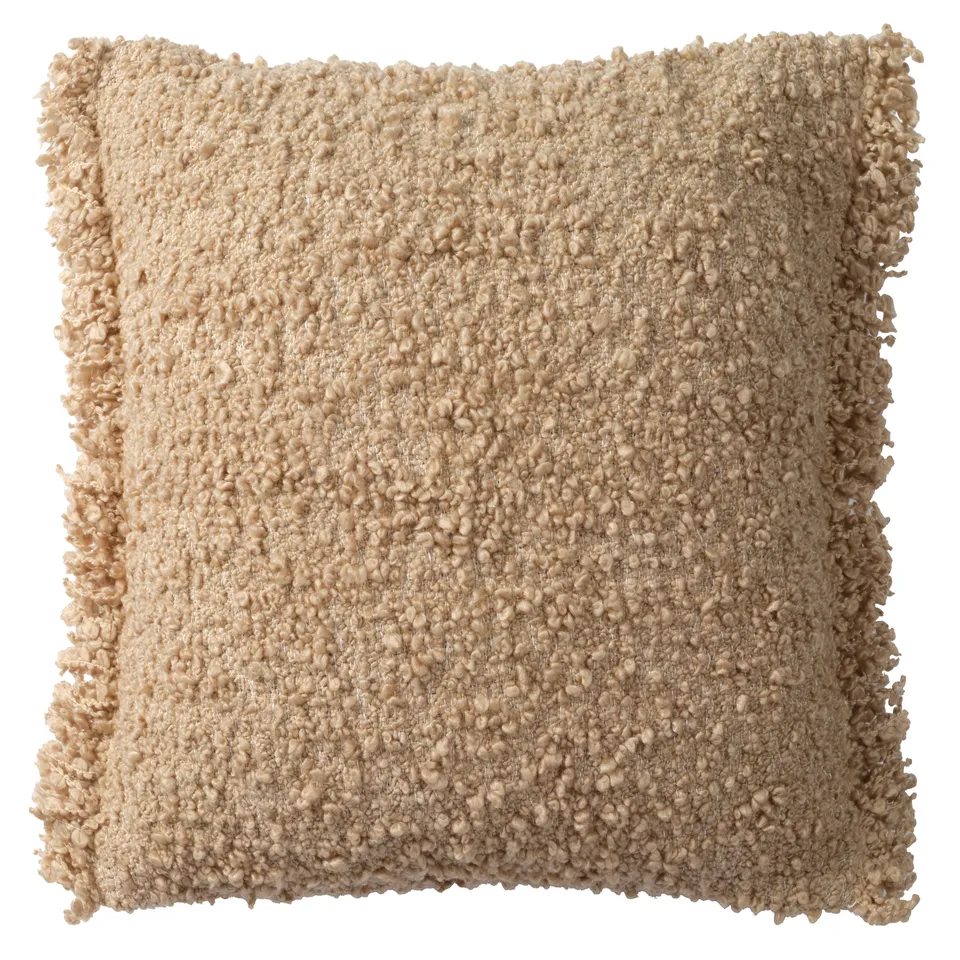 Nisha AGO26 Handmade Tan Pillow Cover (26")