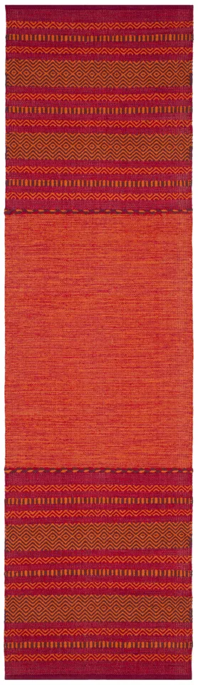 Arlo Home Hand Woven Area Rug, MTK215A, Orange/Red,  2' 3" X 8'