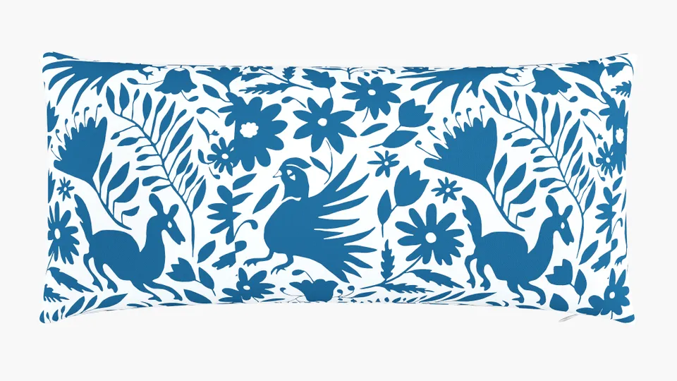 Throw Pillow 14" x 30", Cerulean Frida, 14" x 30"
