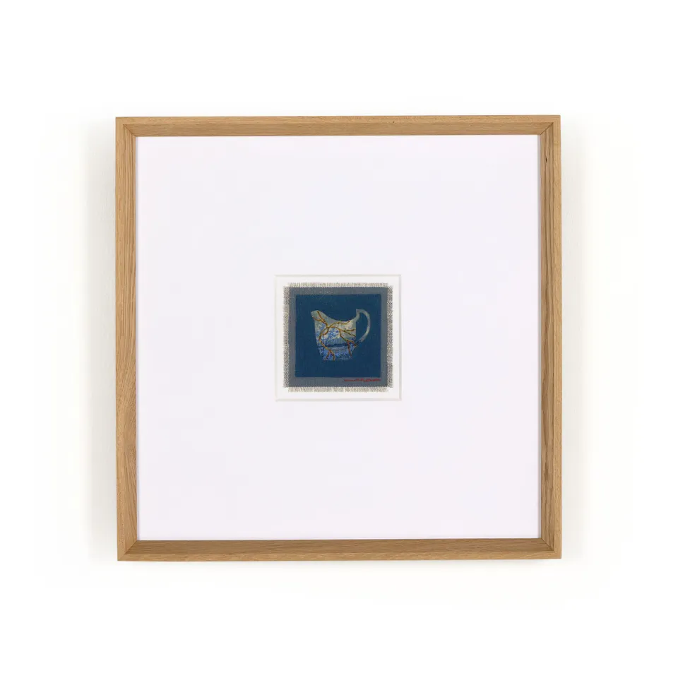 Poetic Mend Blue 3 by Laurel-Dawn Latshaw - RoofTop 1.5 Vertical Grain White Oak