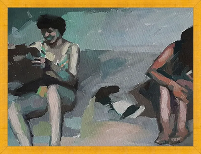 Girls at the beach by Mary Sinner for Artfully Walls
