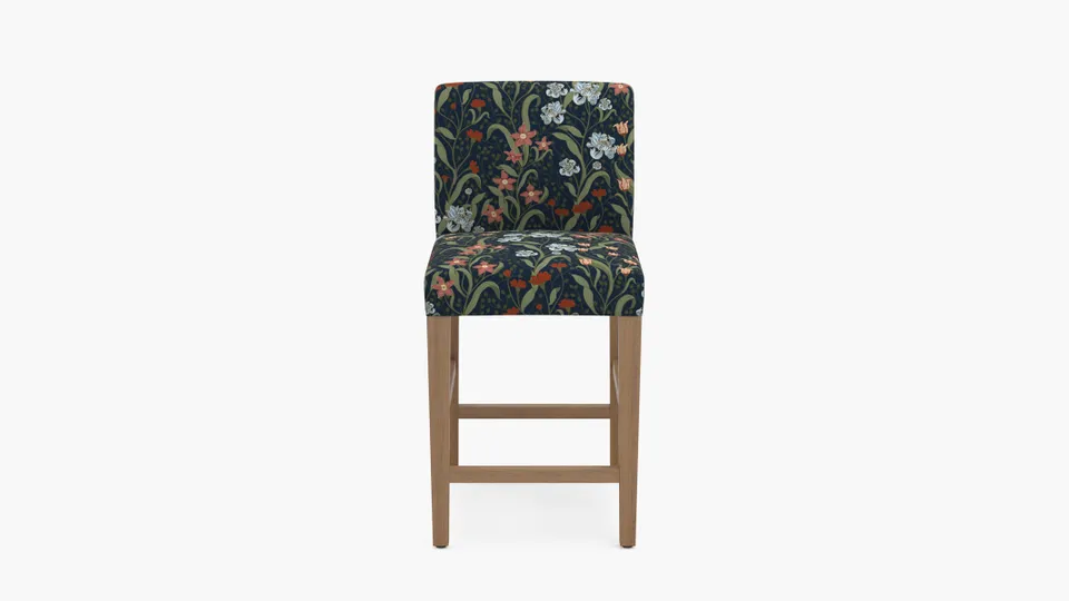 Signature Dining Counter Stool, Nightshade Bloomsbury, Natural Square Tapered Leg