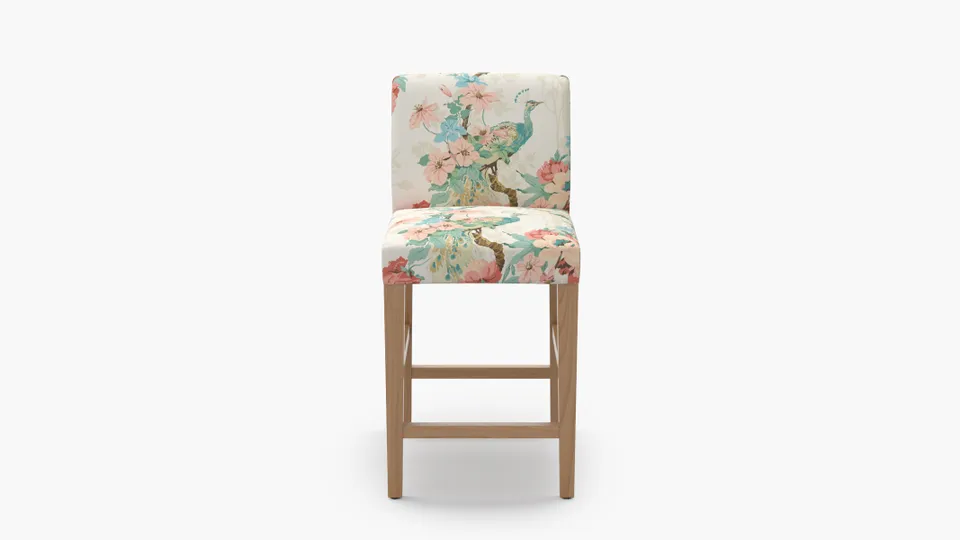 Signature Dining Counter Stool, Rose Peacock Park, Natural Square Tapered Leg
