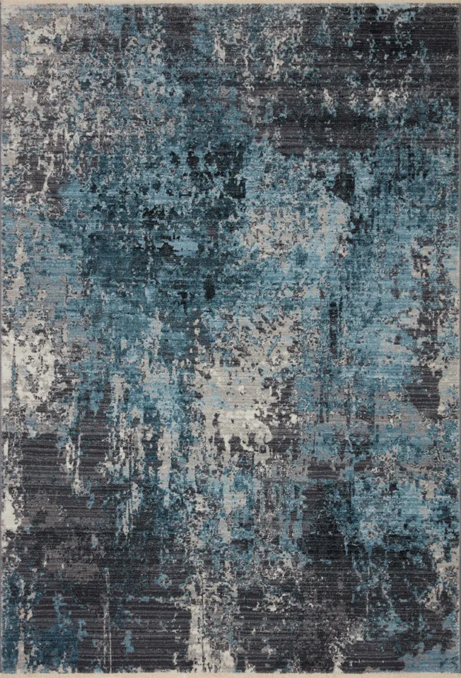 Loloi Samra Charcoal / Sky 5'-3" x 7'-9"