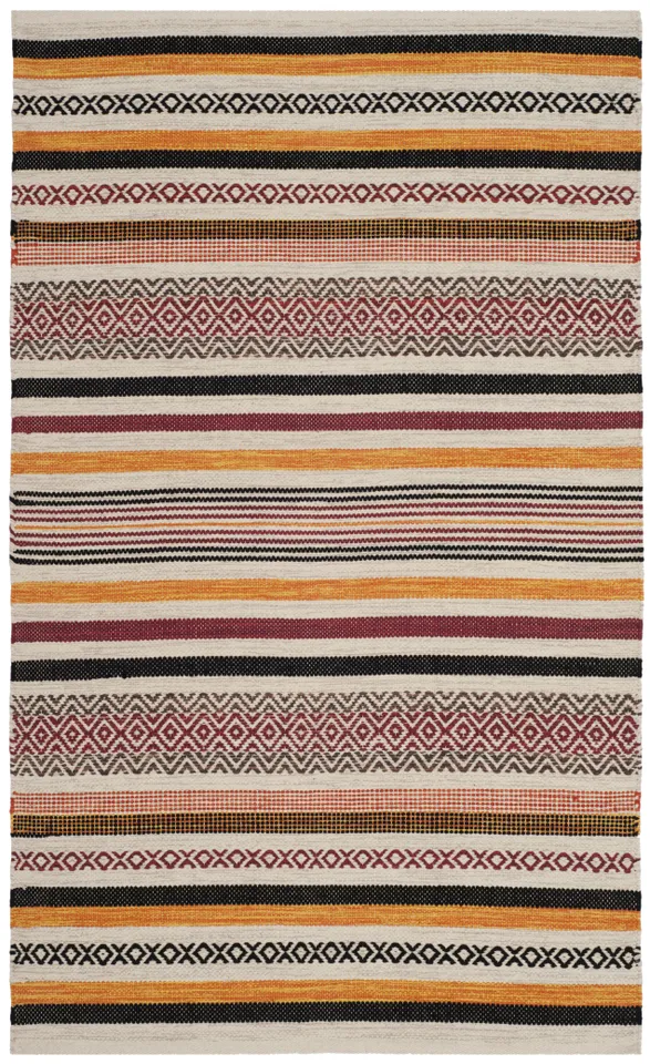 Arlo Home Hand Woven Area Rug, MTK211A, Red/Multi,  3' X 5'