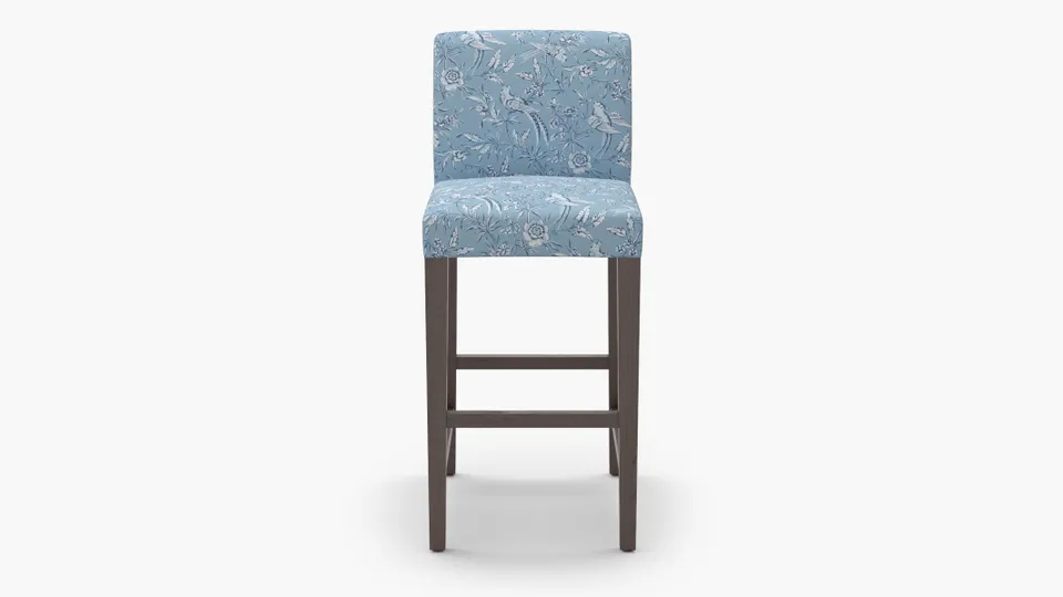 Signature Dining Bar Stool, Blue Aviary, Espresso Square Tapered Leg