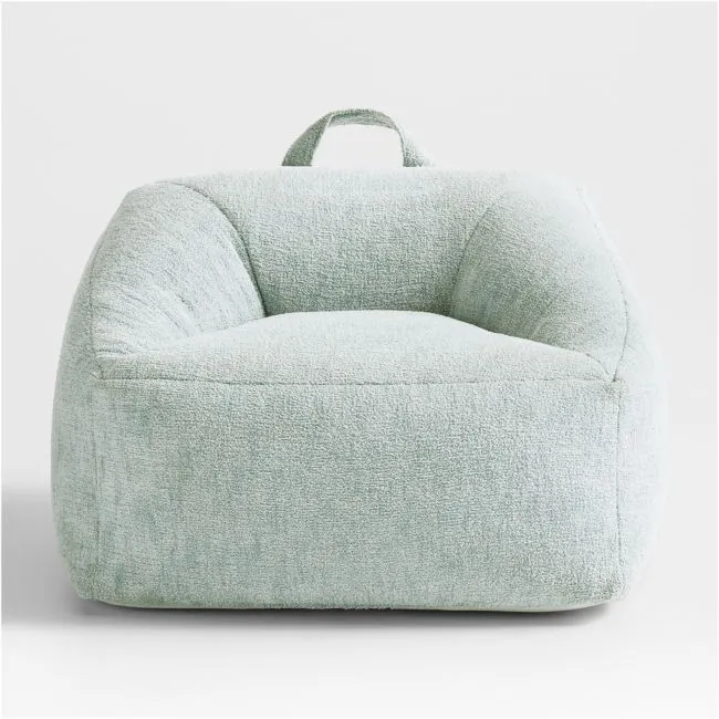 Charlie Mist Blue Organic Cotton Boucle Kids Lounge Chair