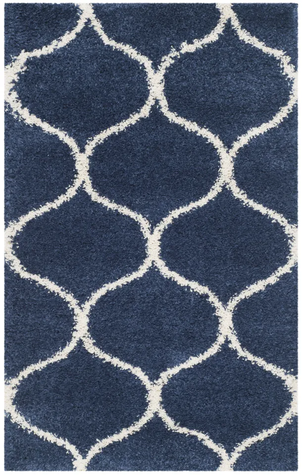 Arlo Home Woven Area Rug, SGH280C, Navy/Ivory,  3' X 5'