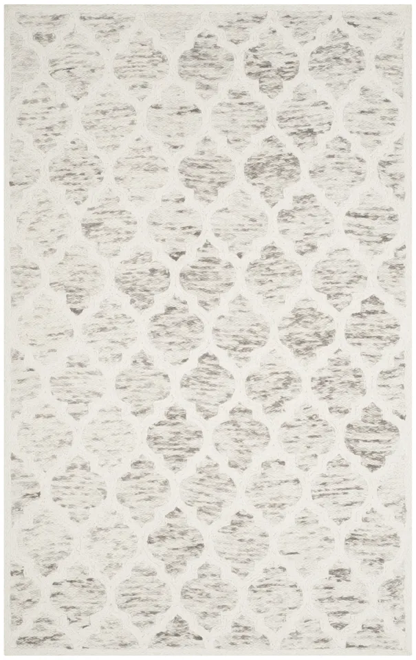 Arlo Home Hand Loomed Area Rug, HIM121A, Grey/Ivory,  5' X 8'