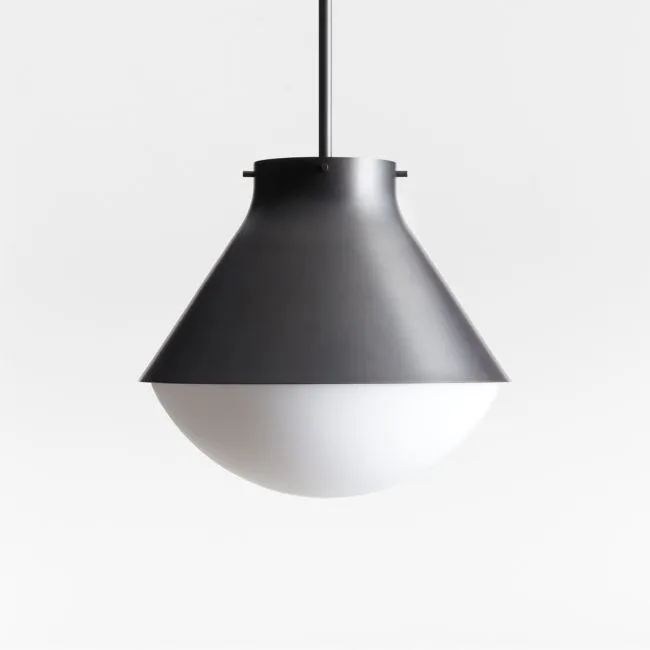 Rainier Black Conical Pendant Light 13.7"