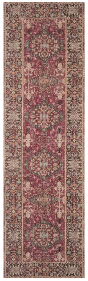Arlo Home Woven Area Rug, CLV302A, Red/Multi,  2' 3" X 8'