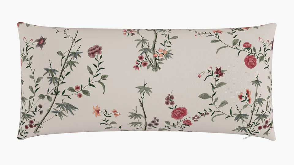 Outdoor 14" x 30" Lumbar Pillow, Multi Bamboo Garden, 14" x 30"